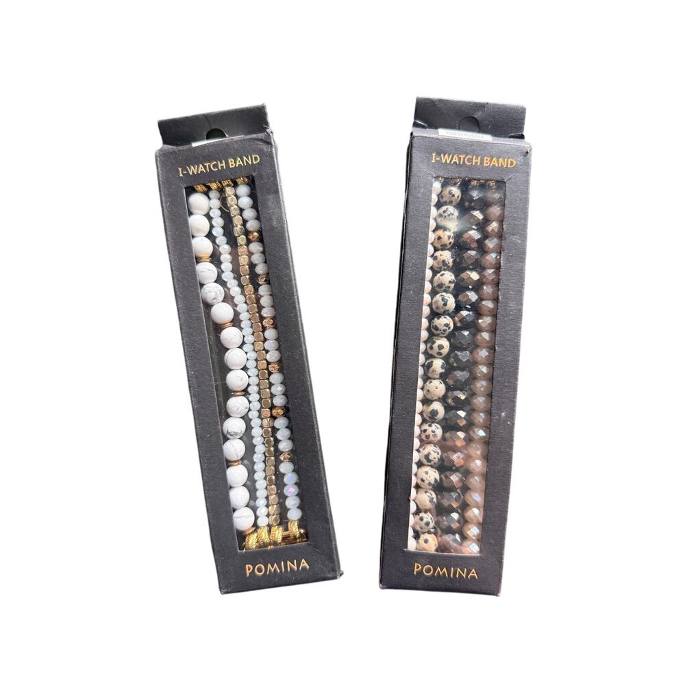 Pomina Apple Watch Gold Beaded Bracelet Bands (2 pack)